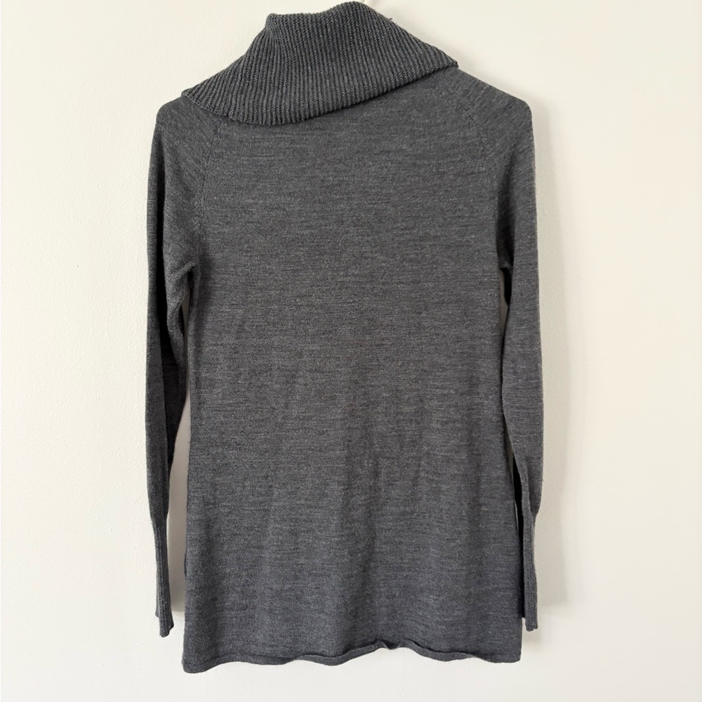 Smartwool Grey Minturn Drape Cowl Neck Merino Wool Taupe Sweater Size Small - Picture 6 of 8